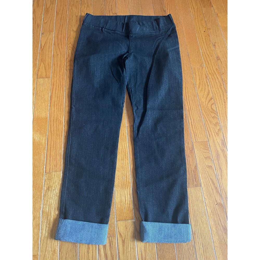 Yahada Jeans Womens Large Straight Leg Jegging Stretch Rolled Hem Pull On USA